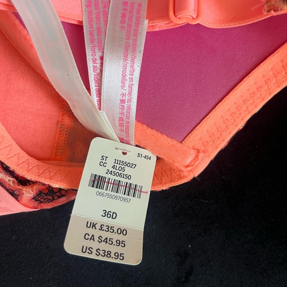 BNWT PINK Victoria’s Secret Bra padded cheetah 🧡 - Picture 4 of 5